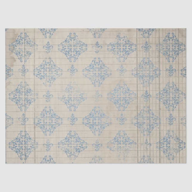 Ephemera Blue Paper Series Design 8 Seidenpapier (Vorderseite)