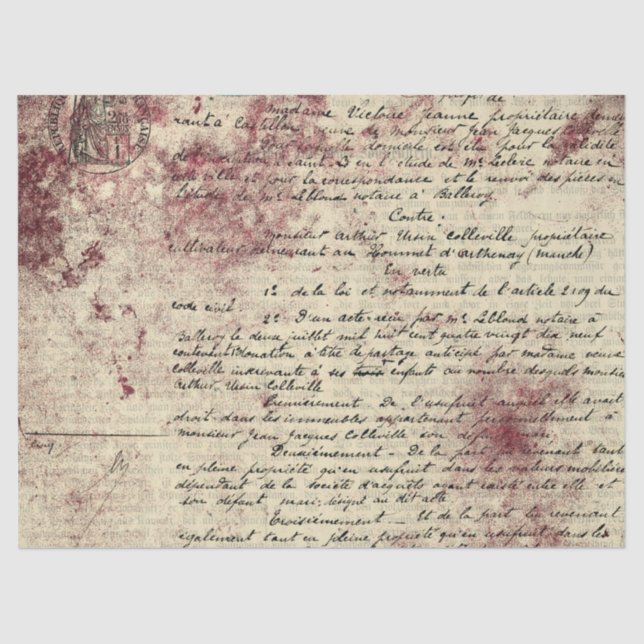 Ephemera Burgundy Paper Series Design 14 Seidenpapier (Vorderseite)