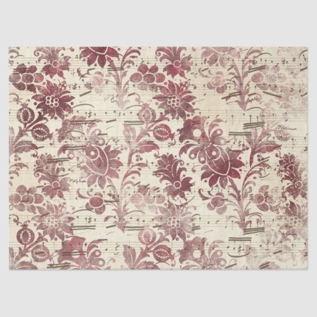 Ephemera Burgundy Paper Series Design 8 Seidenpapier (Vorderseite)