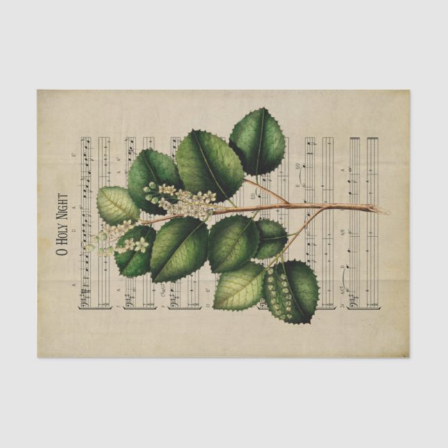 Ephemera Christlich Song O Holy Night Decoupage Seidenpapier (Vorderseite)