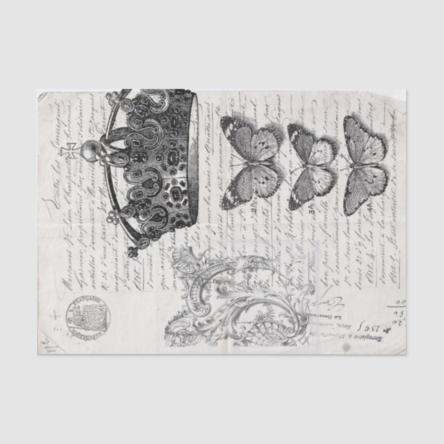 Ephemera-Collage Seidenpapier (Vorderseite)