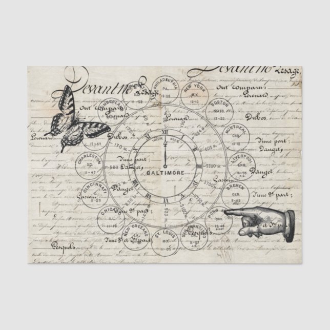 Ephemera-Collage Seidenpapier (Vorderseite)