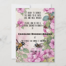 Ephemera Cosmos Blume und Bienen-Brautparty Einladung