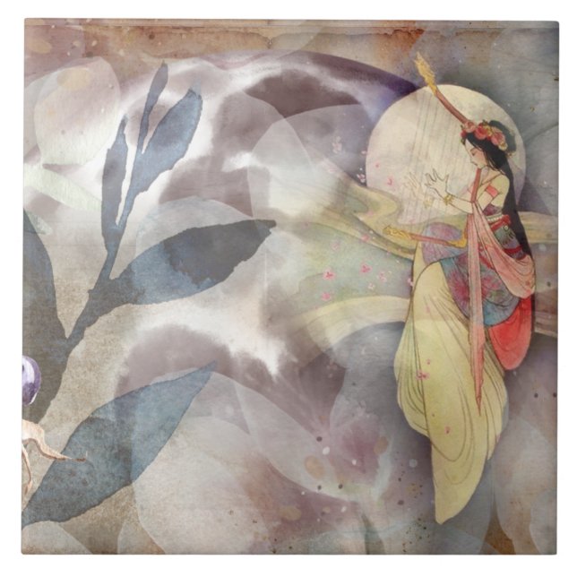 Ephemera Decoupage Vintag Fairy Fliese (Vorderseite)