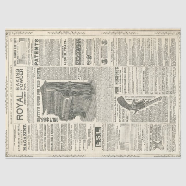 Ephemera-Dekupierpapier Seidenpapier (Vorderseite)