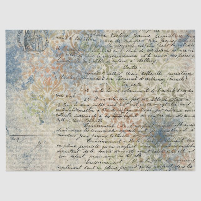Ephemera Distressed Paper Series Design 4 Seidenpapier (Vorderseite)