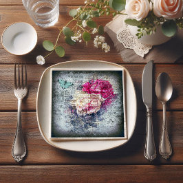 Ephemera Floral Butterfly Newsprint Serviette