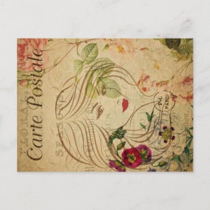 Ephemera Französische Postkartenlinie Kunst Frau Postkarte