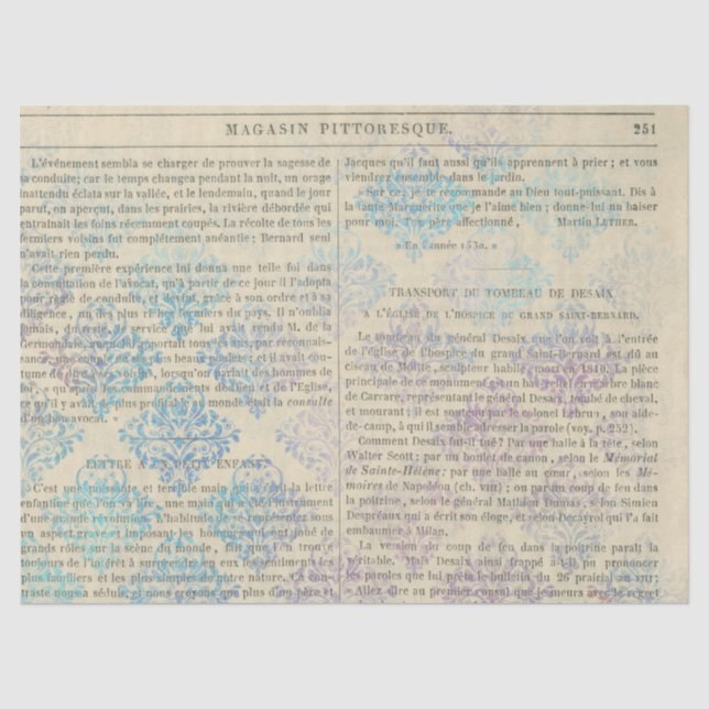 Ephemera French Paper Series Design 13 Seidenpapier (Vorderseite)