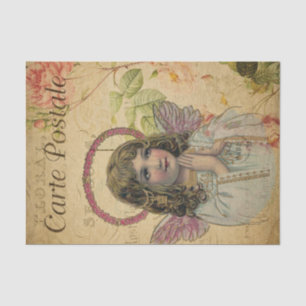 Ephemera French Postcard Little Angle Decoupage Seidenpapier