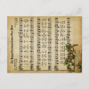 Ephemera Holly Berry The Christmas Carol Script Feiertagspostkarte