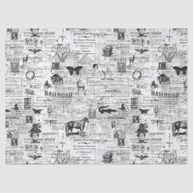 Ephemera Illustration - Thema oder Dekoupage Paper Seidenpapier (Vorderseite)