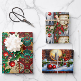 Ephemera-Inspiriert Weihnachtswrapping Paper Geschenkpapier Set