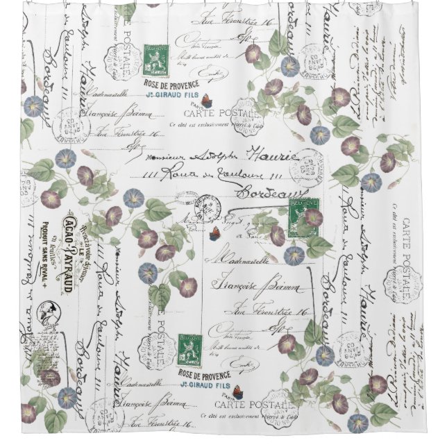 Ephemera Morning Glories Blume Duschvorhang (Vorderseite)