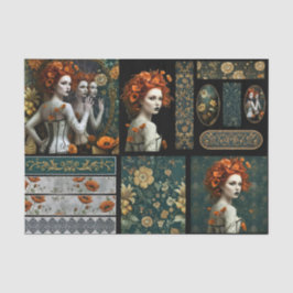 Ephemera Poetic Gothic Motifs  Seidenpapier