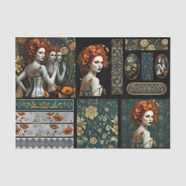 Ephemera Poetic Gothic Motifs  Seidenpapier (Vorderseite)
