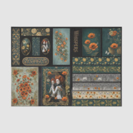 Ephemera Poetic Gothic Motifs  Seidenpapier