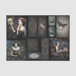 Ephemera Poetic Gothic Motifs  Seidenpapier