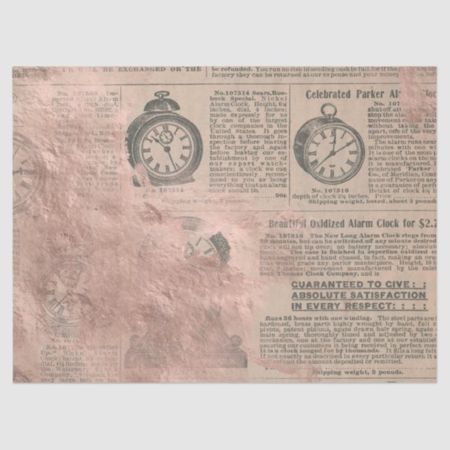 Ephemera Rose Gold Paper Series Design 14 Seidenpapier (Vorderseite)