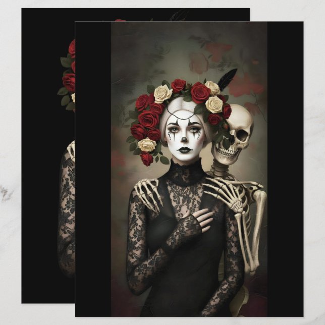 Ephemera Sheet Gothic Rose Queen (Vorne/Hinten)