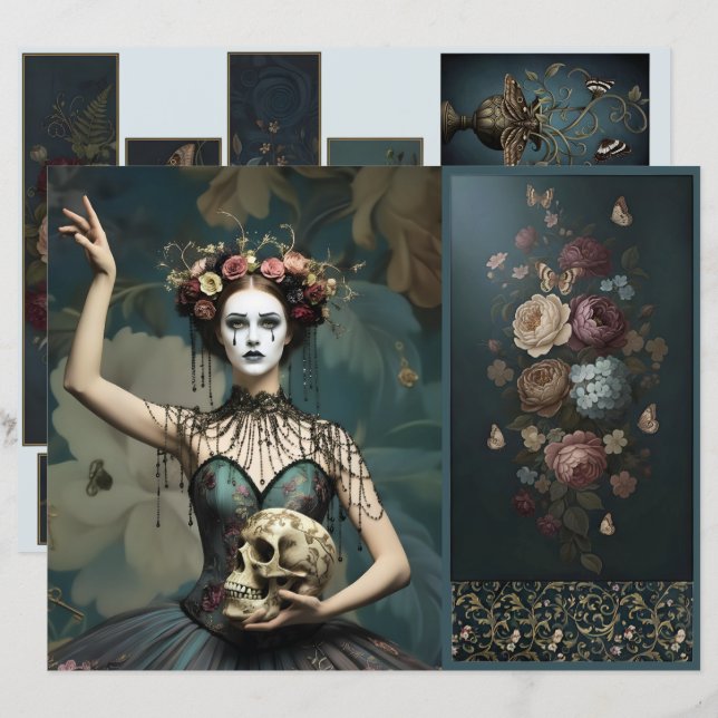 Ephemera Sheet Vitnage Gothic Style (Vorne/Hinten)