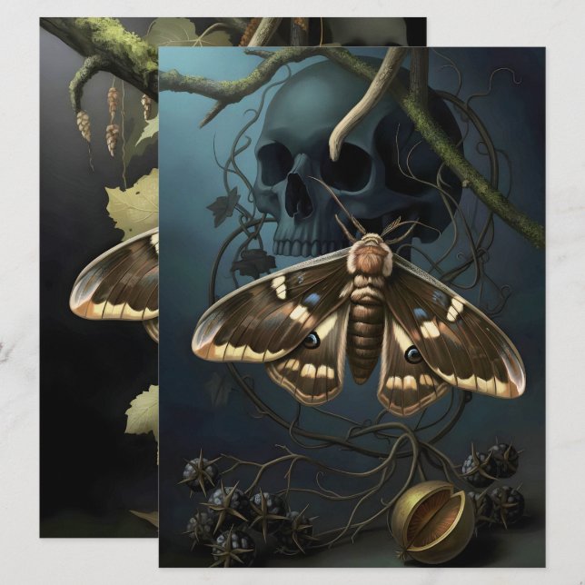 Ephemera Sheet - Woodland Moth Einladung (Vorne/Hinten)