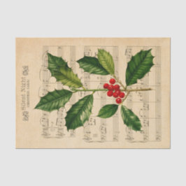 Ephemera Silent Night Christmas Carol Decoupage Seidenpapier