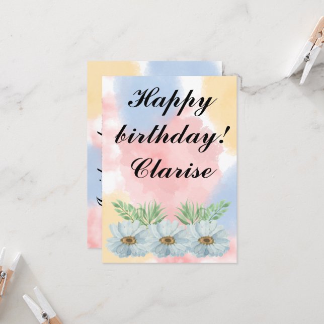 Ephemera vibrant color pink art karte (Vorderseite/Rückseite Beispiel)