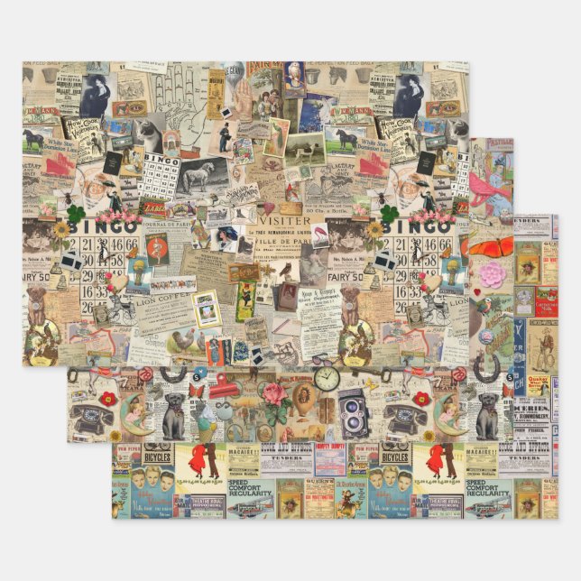Ephemera Vintag Decoupage oder Collage Paper Geschenkpapier Set (Set)