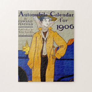 Ephemera Vintag Woman in Gold Jacket 1906 Puzzle