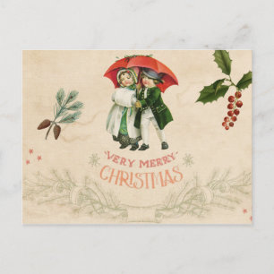 Ephemera Vintage-Decoupage-Weihnachten-Festtage Postkarte