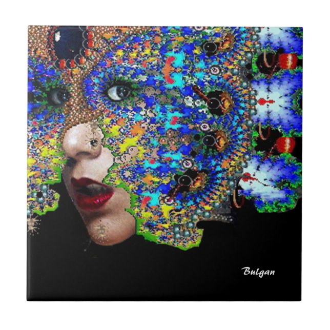 EPHEMERAL / FRAU MIT FRAKTAL MASK FLIESE (Vorderseite)