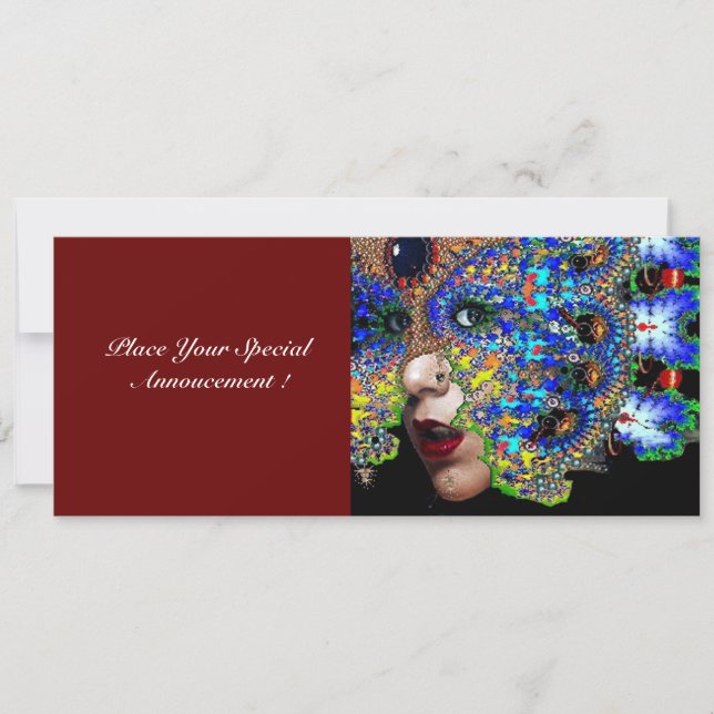 EPHEMERAL Mardi Gras Masquerade Ball, Blaumaske Ankündigung (Vorderseite)