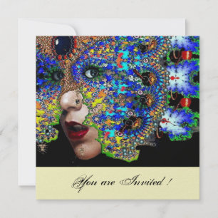 EPHEMERAL Mardi Gras masquerade Ball Weiß Eis Einladung