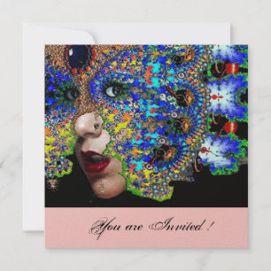 EPHEMERAL Maskenball Kostümball, Gold, Rosa Einladung