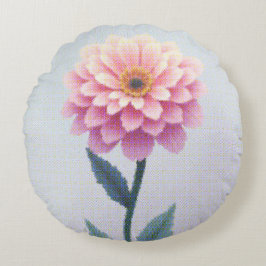 Ephemeral Petal Sketch Rundes Kissen