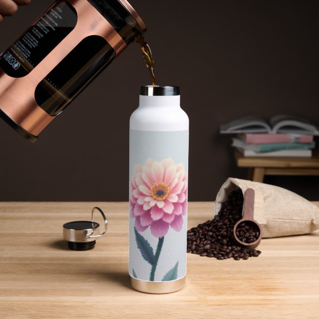 Ephemeral Petal Sketch Trinkflasche (Kaffee (gedreht))