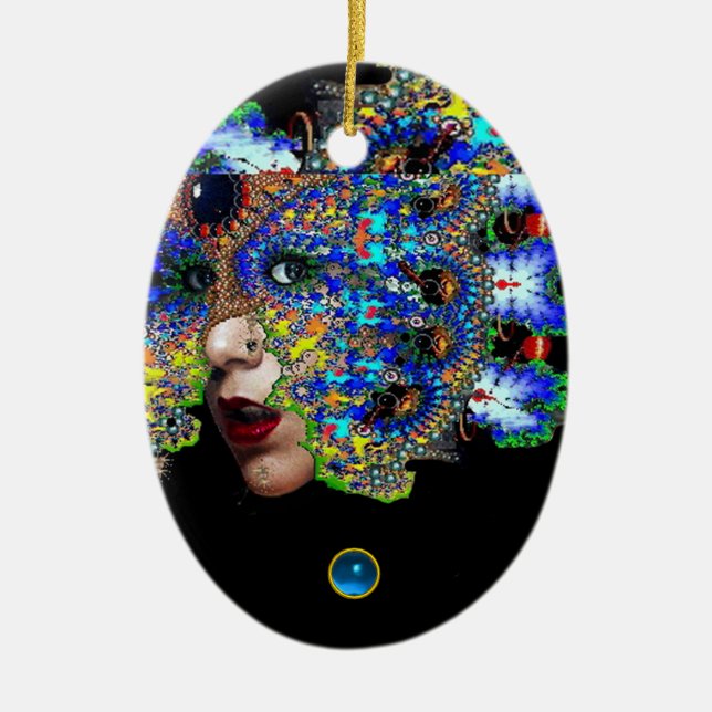 EPHEMERAL , Red Ruby , Blue Sapphire Keramik Ornament (Vorne)