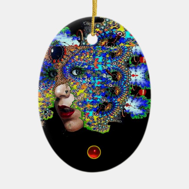 EPHEMERAL , Red Ruby , Blue Sapphire Keramikornament (Vorne)