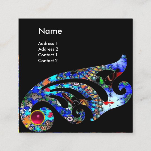 EPHEMERAL RUBY / Schönheitssalon, Wellness-Center, Quadratische Visitenkarte (Vorderseite)