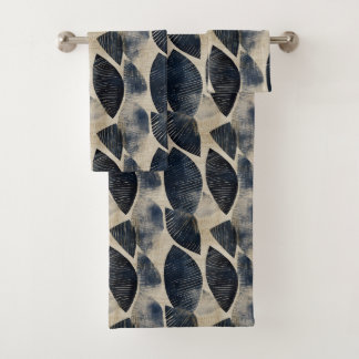 Ephemeriale Waves of Silk Shibori Japanisch Badhandtuch Set