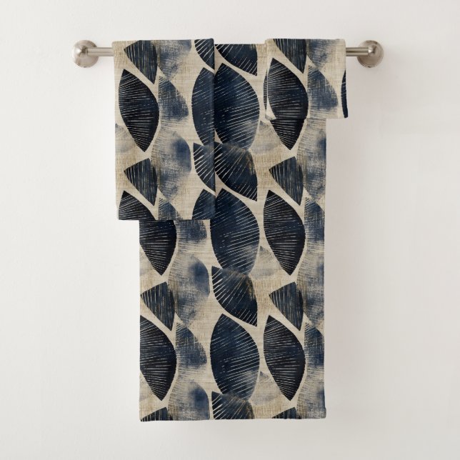 Ephemeriale Waves of Silk Shibori Japanisch Badhandtuch Set (Insitu)