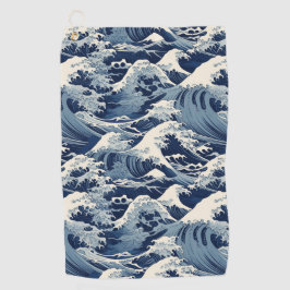 Ephemische Wappen: Hokusai Waves remaged Golfhandtuch