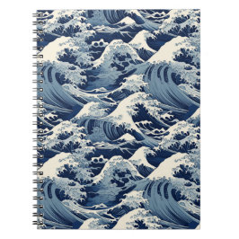 Ephemische Wappen: Hokusai Waves remaged Notizblock
