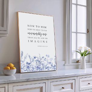 Epheser 3:20 Chinoiserie Florales Bibelvers Poster