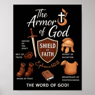 Epheser Rüstung Gottes Schrift Kampf Glaube Design Poster