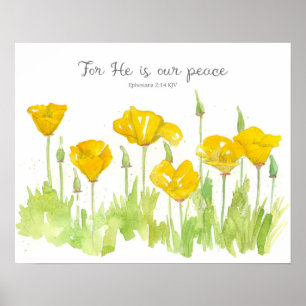 Epheser Schrift Kalifornischer Mohn Blumen Poster