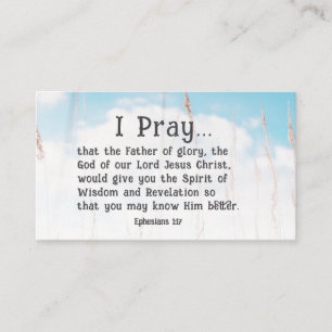 Ephesianer 1:17 Bibelgebet für die Weisheitsoffenb Visitenkarte