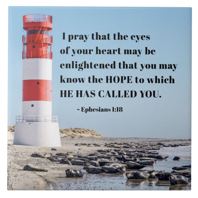 Ephesianer 1:18 Ich bete, ihr könnt die Hoffnung k Fliese (Vorderseite)