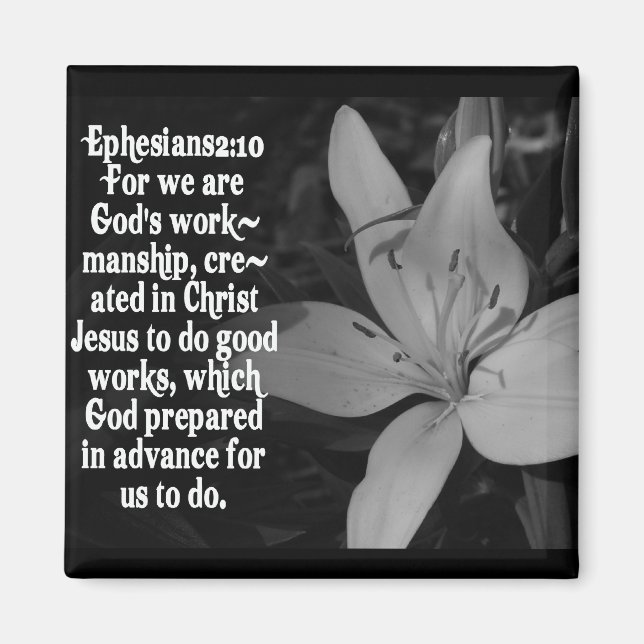 EPHESIANER 2:10 BIBLE SCRIPTURE QUOTE MAGNET (Vorne)